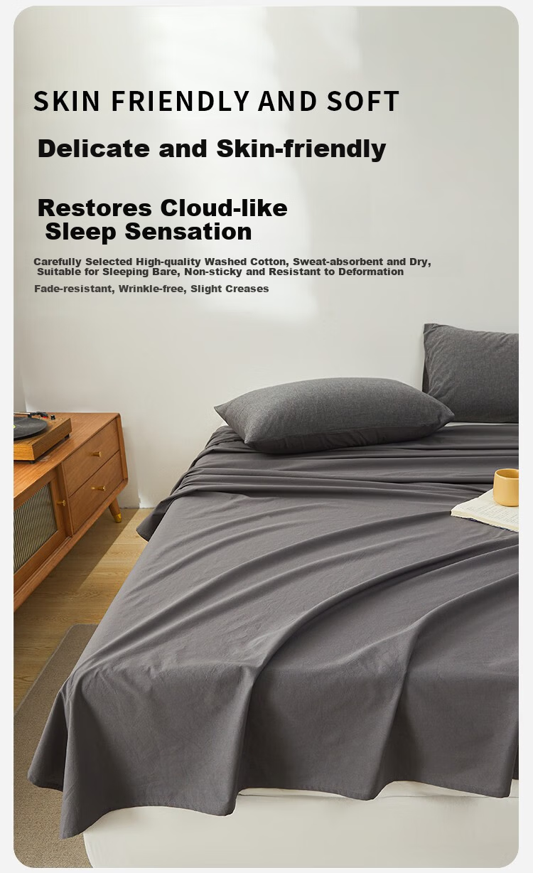 MINISO A Grade 100% Cotton Bed Sheet Single Piece Full Cotton Quilt Cover 160x230cm Dormitory Single 1.2x2m Bed 8
