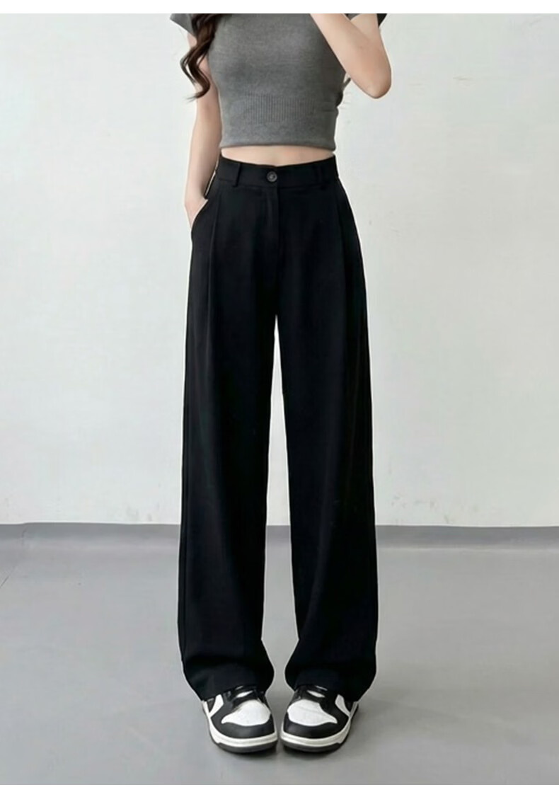 Borui Women's Suit Pants 2026 New High-Quality Draped Spring Summer Casual Straight Wide-Leg High-Waist Slim Fit Narrow Version 16