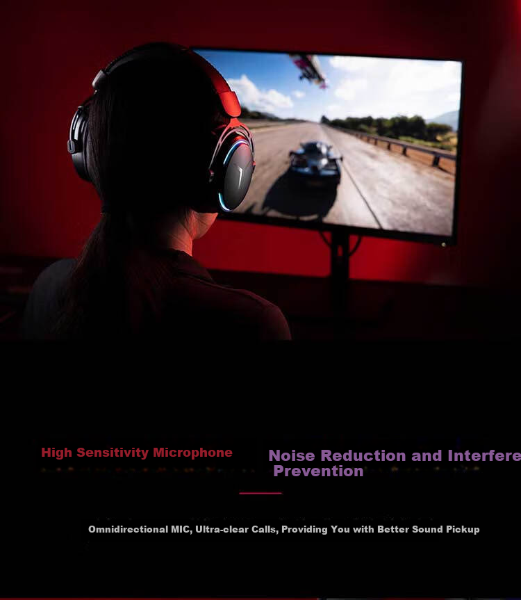 Lenovo Legion Y370 Wireless Bluetooth Gaming Headset 2.4G Wired Wireless Bluetooth Tri-Mode Over-Ear Gaming Headphones for PC LOL Black Myth PUBG Delta 8