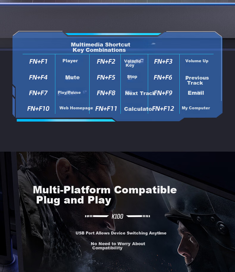 HP K500Y Mechanical Feel Wired Silent Membrane 104-Key Keyboard for Gaming, Office, and Study Compatible with Laptop and Desktop, High-Quality Side-Engraved Peripheral 16