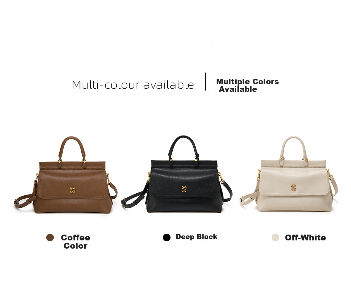 Ximuting Chasing Light Caramel Brown Cowhide Leather Women's Handbag New Simple Versatile【Christmas Gift】 3