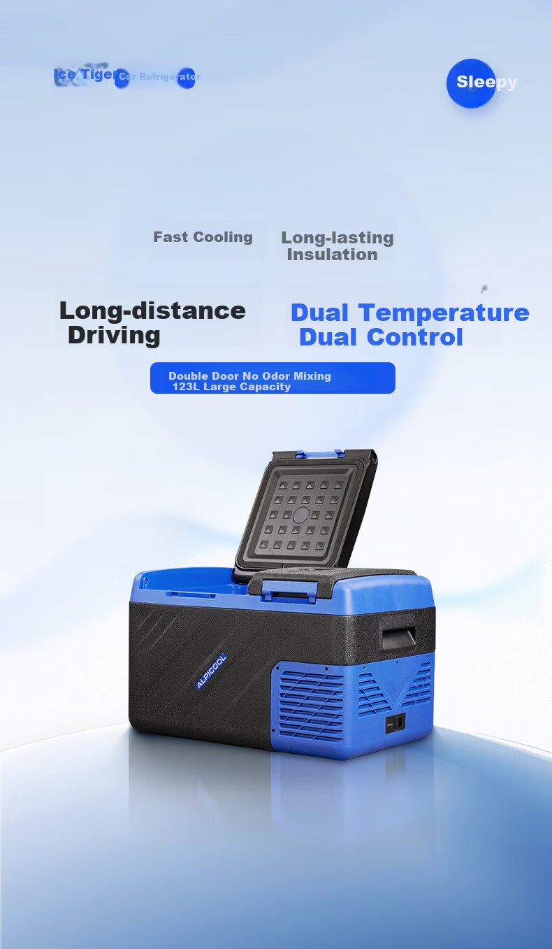 Alpicool Car Refrigerator, Compressor Cooling KIS35, Dual Temperature Control, Freezing And Refrigeration, Double Doors, 12V/24V/220V, for Trucks 1
