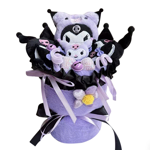 Aishang Bear Kuromi Bouquet Plush Toy Handheld Flower Proposal Children's Day Gift for Girls Birthday Gift for Girlfriend