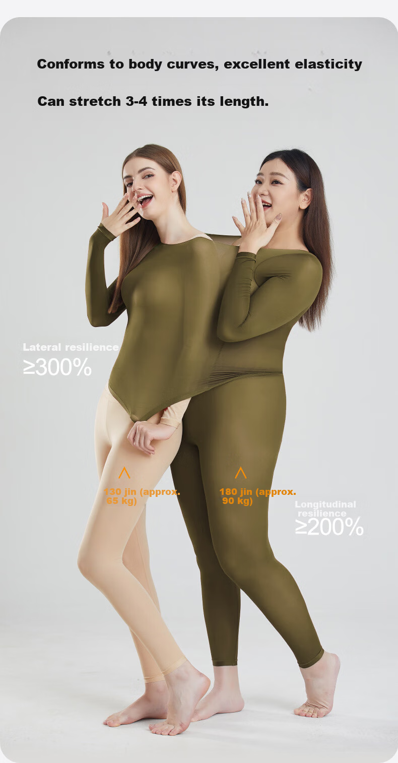 LangSha Women's Autumn Thermal Underwear Set Thin Knit Top and Bottom 10A Antibacterial Warm Base Layer Skin-Friendly Undershirt 1