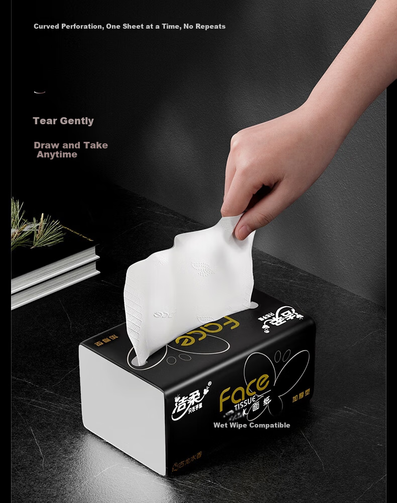 C&S Facial Tissues, Black Face Cologne Scent, 3-Ply 130 Sheets 3 Packs, Large Size BR201-18R, Single Pack 7