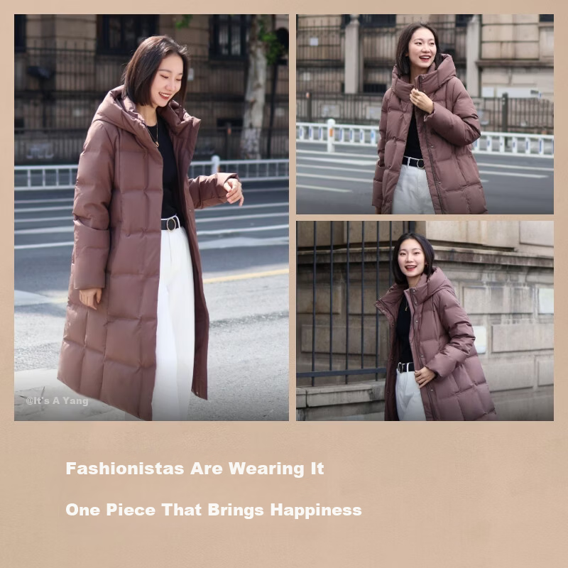 BOSIDENG Women's Winter Goose Down Long Hooded Business Warm Coat Hot Sale
