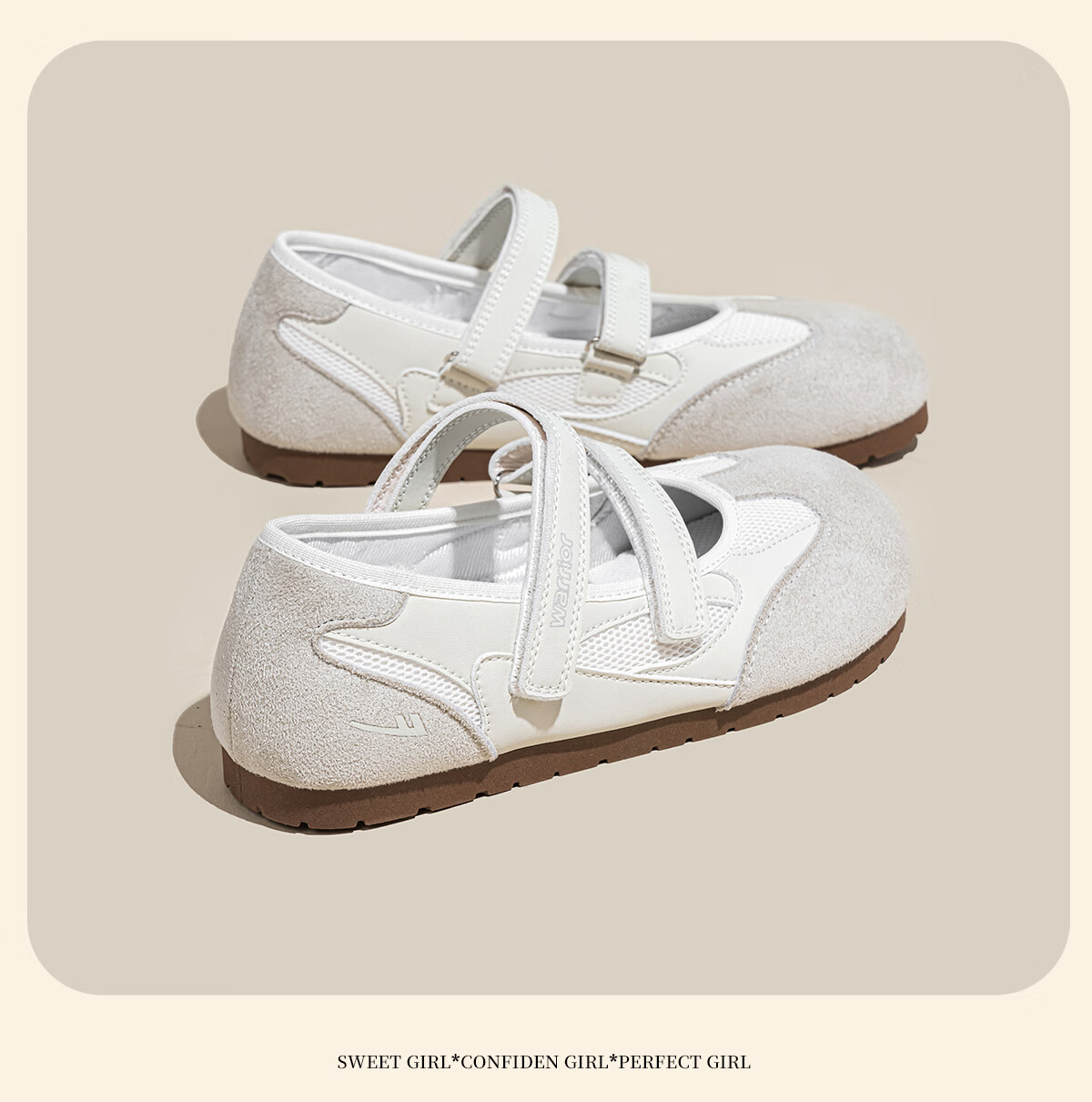 Warrior Mary Jane Shoes Women Summer New Flat Sports Sandals Soft Sole Ballet Training Shoes Beige Gray 40 14