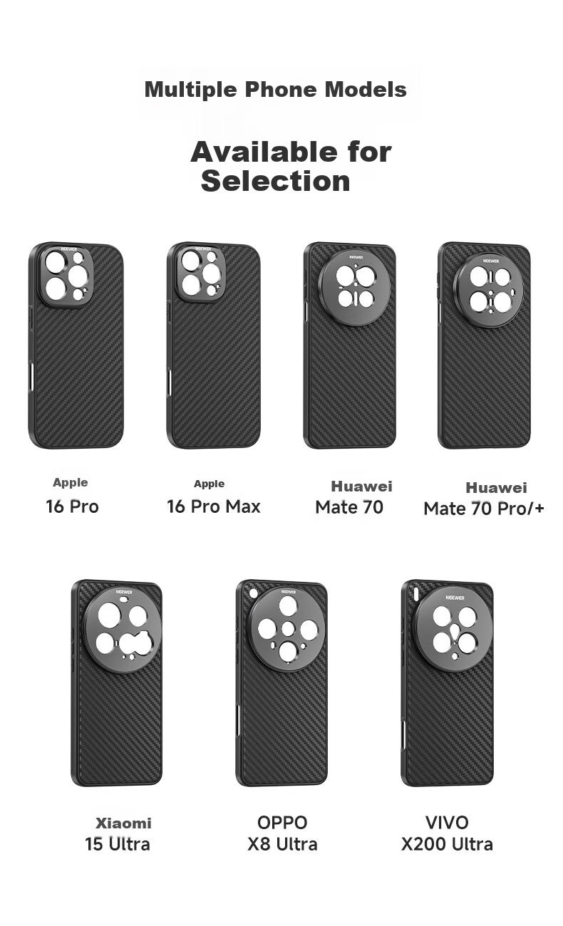 NEEWER Full Coverage Lens Protection Case for Xiaomi 15 Ultra, Shockproof Protective Cover, Simple Solid Black, Unisex 2