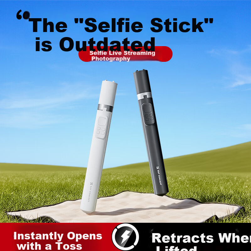 K&F CONCEPT Mobile Phone Selfie Stick Tripod AI Stand Portable Travel Selfie Tool 360-Degree Rotating Fully Automatic Multifunctional Portable Concert Shooting