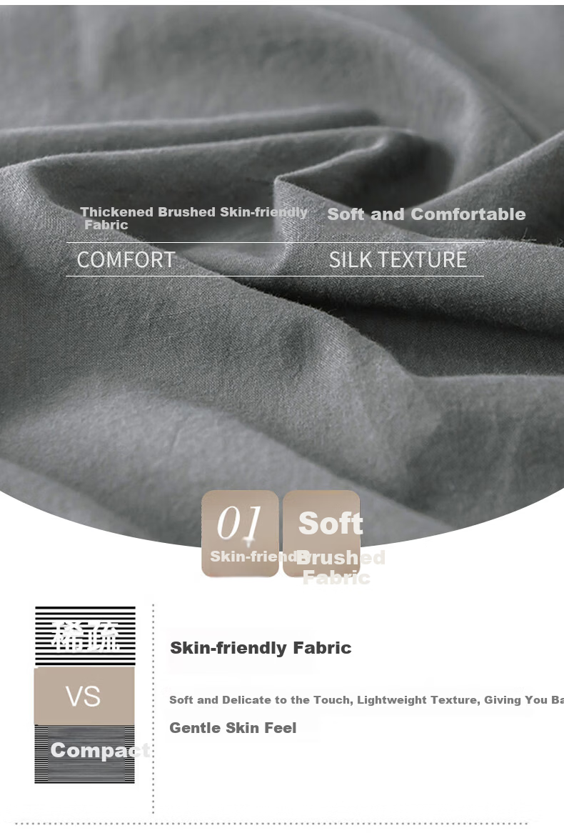 Aiwei A-Class Washed Cotton Brushed Bed Sheet Single Student Dormitory Single Quilt Cover Speed Gray 180*230cm 4