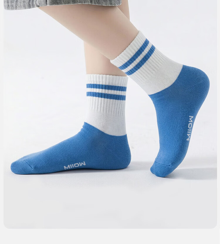 Miiow Kids Socks Summer Thin Cotton Boys Socks Age 10 Antibacterial Odor-Resistant Seamless Anti-Pilling Mid-Calf Socks 5 Pairs Pack 9