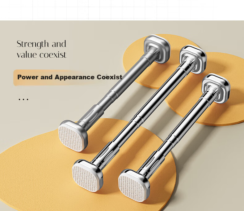 FK Retractable Clothes Drying Rod, No Drilling Required, Bathroom Drying Rack, Stainless Steel Bathroom Support Rod, Square 0.9~1.6 Meters 24
