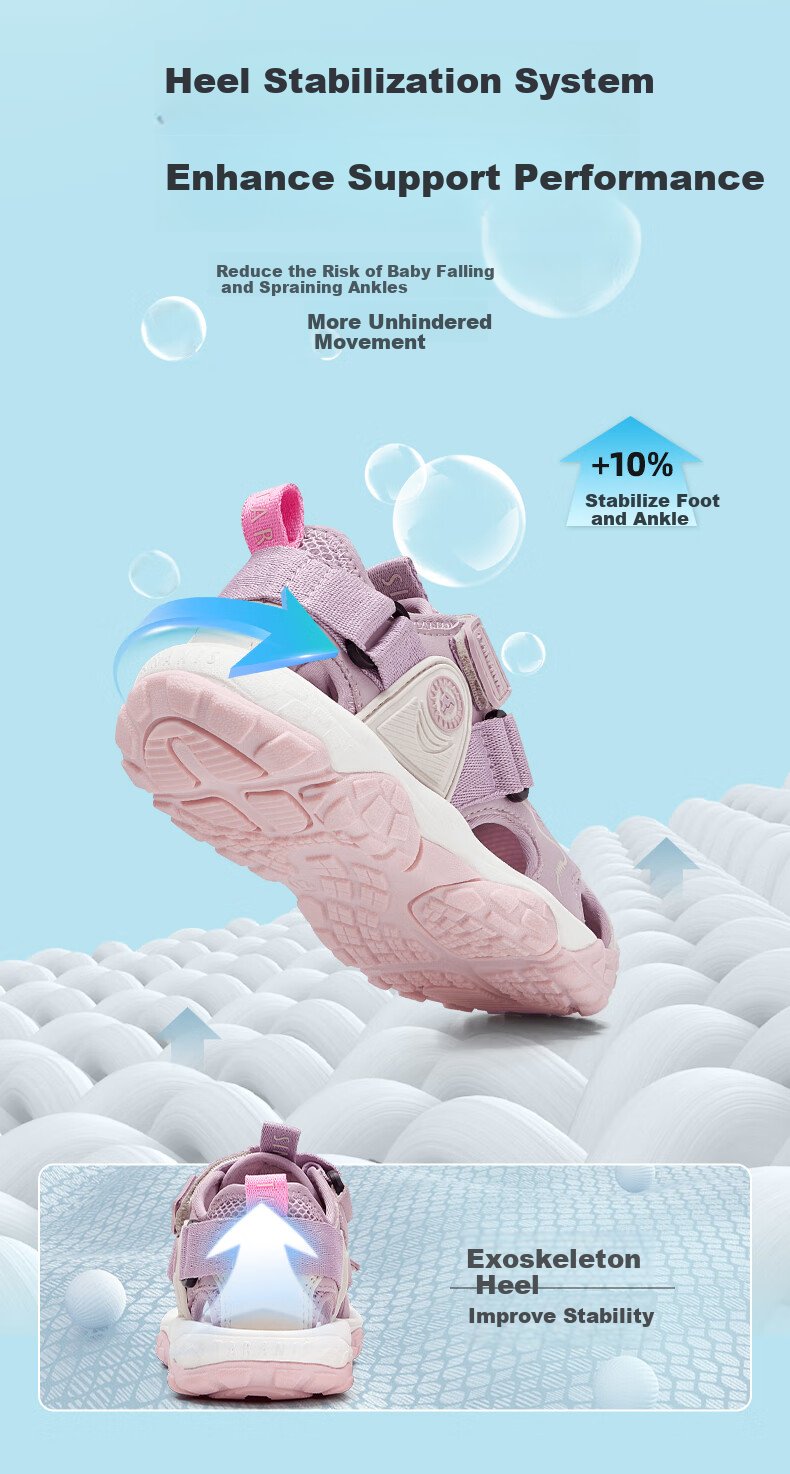 TARANIS Summer Kids Water Wading Sandals Outdoor Creek Shoes Girls Baby Water Shoes Boys Sports Sandals Gray/Silver Size 29 4