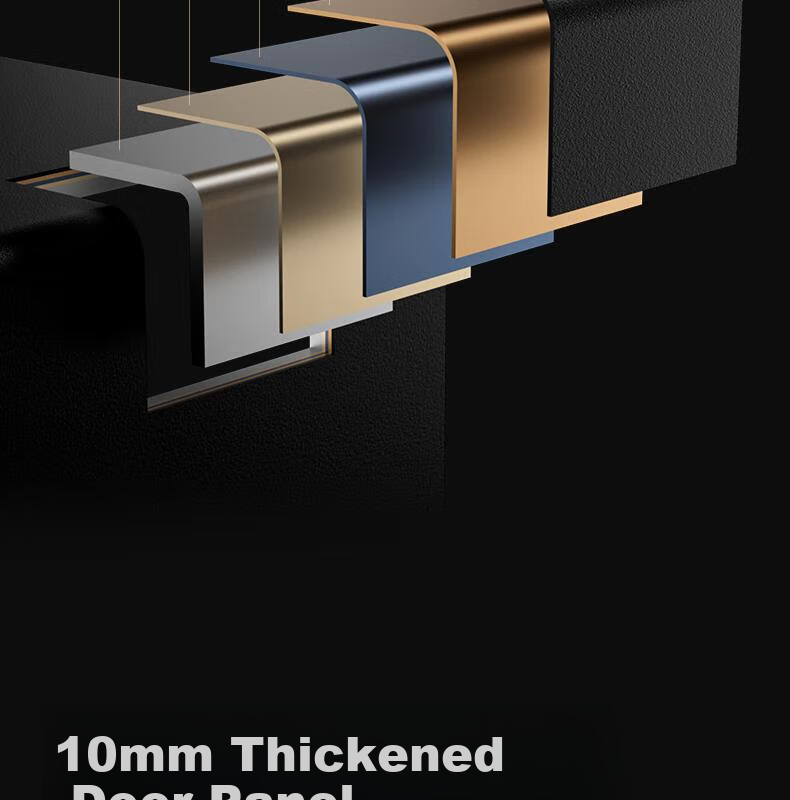 Deli Home Safe Box, Yao Zhen 60cm Fingerprint Unlock, All-Steel Anti-Theft Portable Small Gold Vault Can Be Used As Bedside Table, VA621 Gold 13