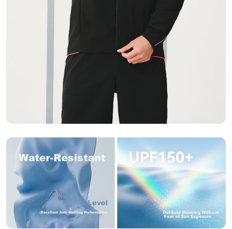 JD Jingzao Ultra-Light Three-Protection Running Sports Jacket Men Spring Outdoor Water-Repellent Breathable Sportswear Light Blue 3XL 4
