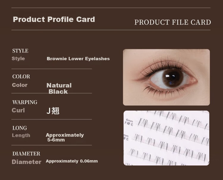 UIMO Glue-Free Lower Eyelashes Thai Style False Lashes Self-Adhesive Single Cluster Soft Segmented Natural Transparent Stem 8