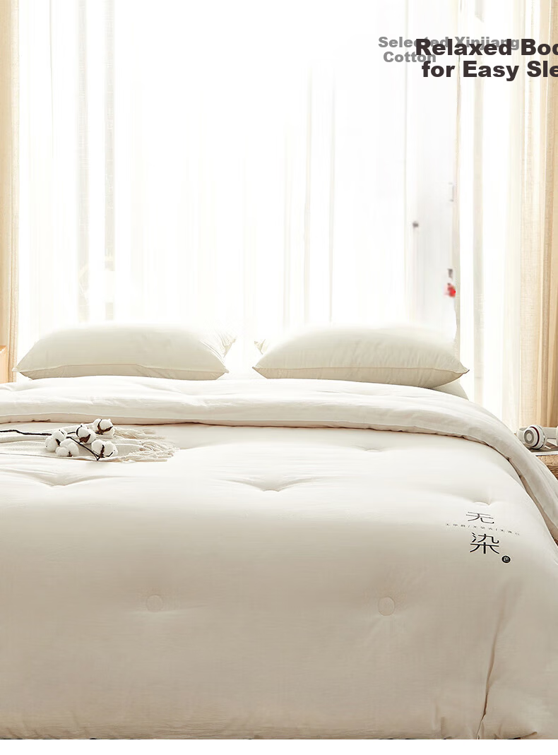 MUJI A-Class 100% Xinjiang Pure Cotton Quilt Spring Autumn Quilt Core Winter Cotton Quilt Thick 6 Jin 200*230cm 1