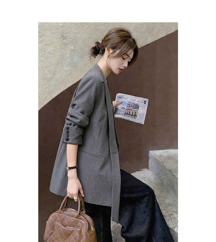 Demana [Sharp Aura] Spring Urban Commuter Style Lace Splice Double-Breasted Loose Slimming Coat for Women Premium Feel 17
