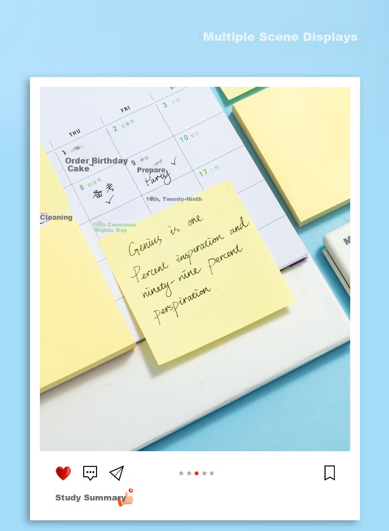 M&G Stationery Sticky Notes 1200 Sheets Yellow 76x76mm Large Memo Pads Notebook Labels YD-940-ZZ 5