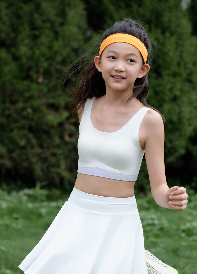 Like UU Girls' Breathable Sports Bra Colorblock Tube Top Vest for Developing Children 15