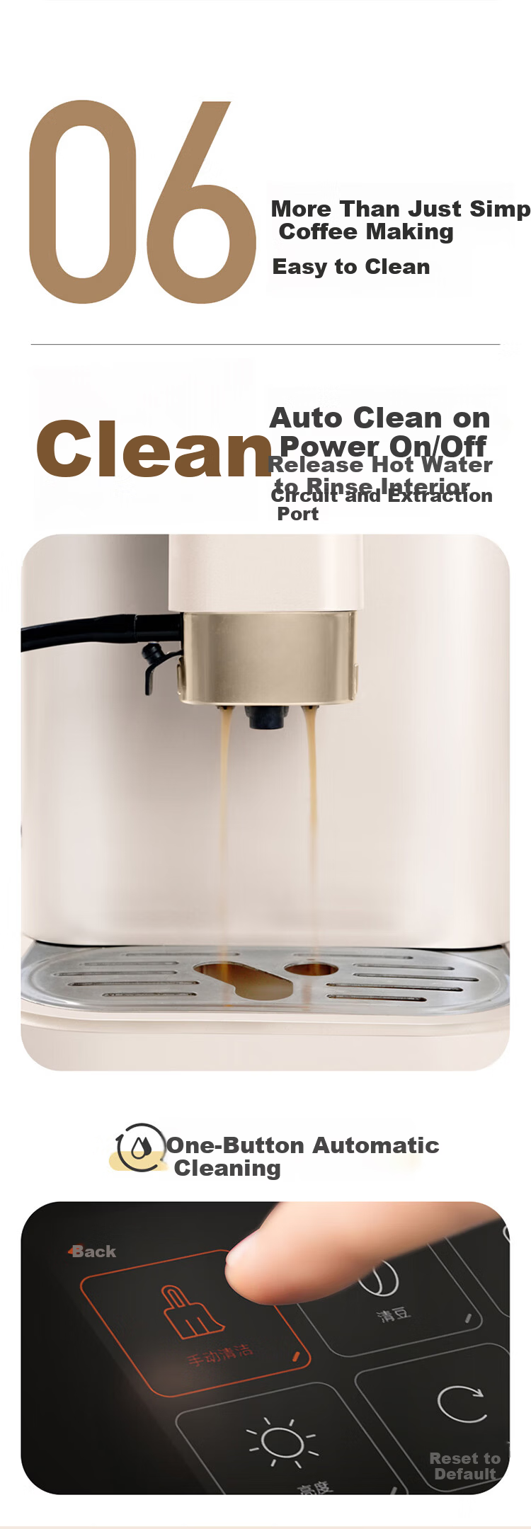 Gevi Fully Automatic Coffee Machine Home Cold and Hot Dual Extraction Grinder Integrated Small Coffee American Automatic Milk Frother Dual Heating GV-K03A Milk Coffee White Gift Choice 18