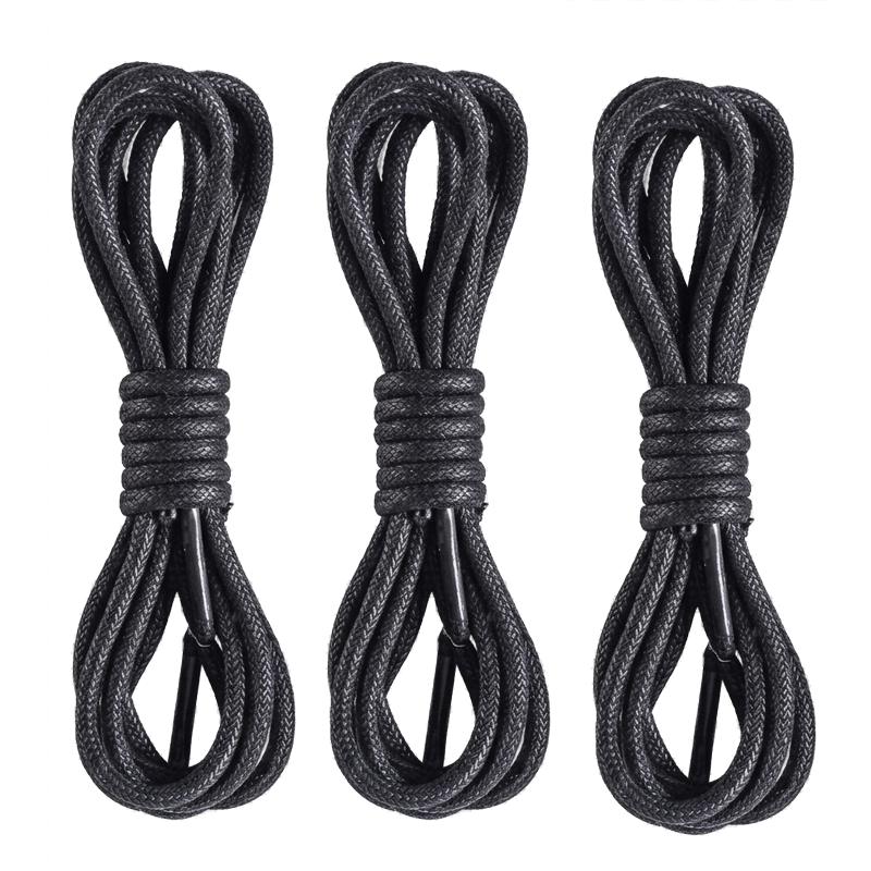 Energetic Classic Black Round Waxed Shoelaces for Men's Casual Leather Shoes, Business Dress Shoes, and Martin Boots, Brown Thin Shoelaces