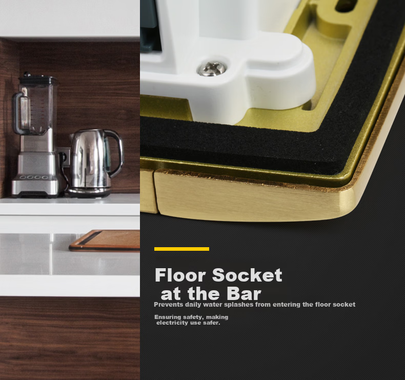 LEGRAND IP55 Waterproof Five-Hole Floor Socket Flip Cover Hidden Floor Socket Five-Hole Brass Floor Socket [Without Base Box] 10