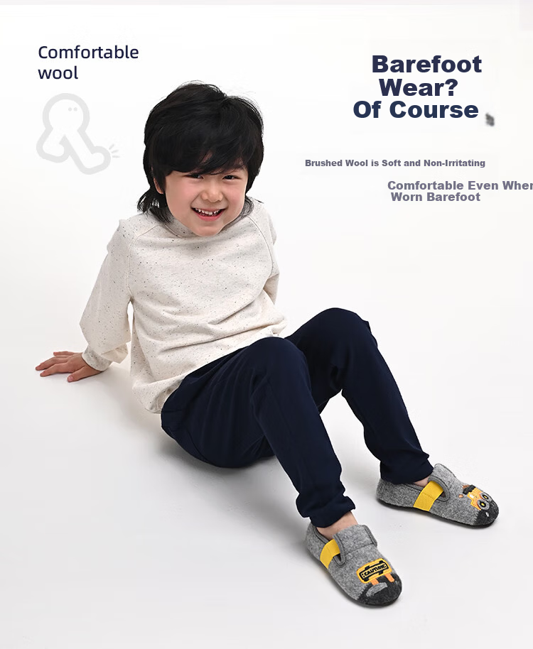 Xiaorong Home Shoes Big Truck Boys' Kids Shoes 2-5-8 Years Spring Autumn Winter Soft Sole Non-Slip Floor Shoes Sewn Comfortable Warm 8