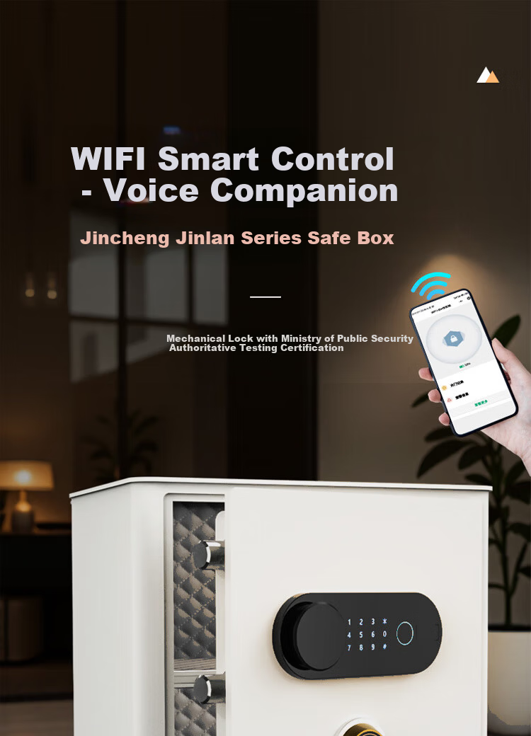 Jincheng Home WiFi Smart Safe 40CM Mechanical Fingerprint Password Financial Office Commercial Security Box Anti-Theft Fixed Hidden Wardrobe Wall Safe 2