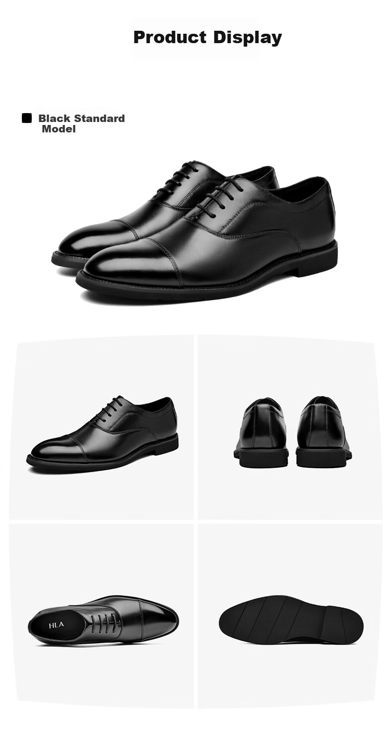 HLA Men's Oxford Leather Dress Shoes Business Formal Comfortable Versatile Leather HAAPXM2FBA188 Black Size 40 18