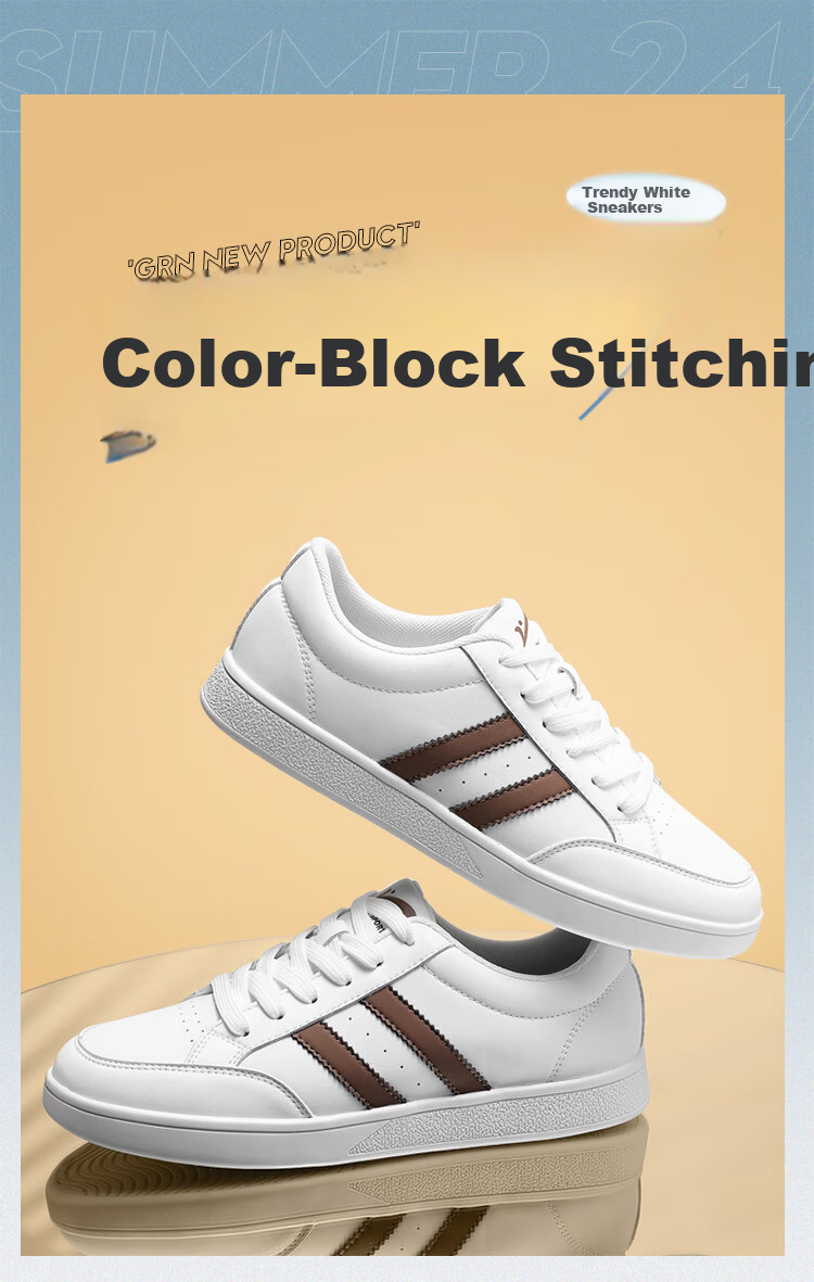 Guirenniao Men's Sports Sneakers Low-top Soft Sole Casual Classic White Shoes Black Size 40 1