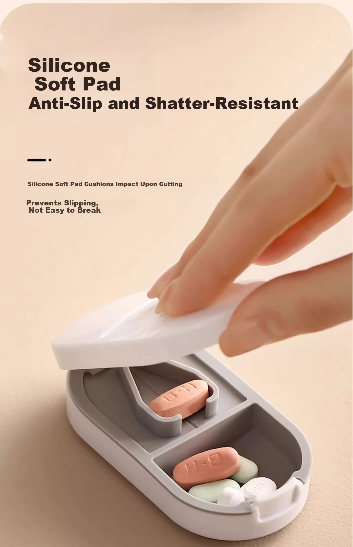 BaiCaoYuan Pill Cutter and Divider, Portable Medicine Tablet Splitter with Four Compartments 7