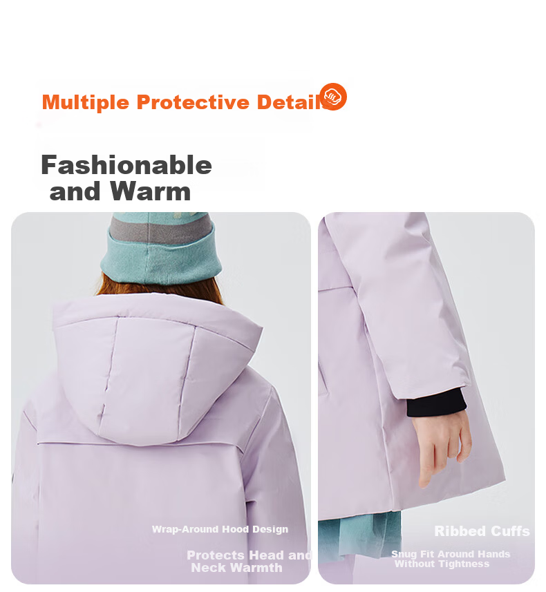 SNOWFLYING Kids Down Jacket Winter Thickened Warm Mid-Length Black 170 for Boys and Girls 9
