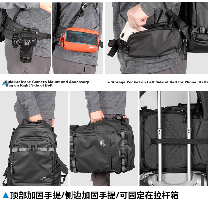 Shanmu Quick Release Buckle Black Photography Bag Accessory Compatible with Camera Backpack Hiking Travel Shoulder Strap Quick Release System 27