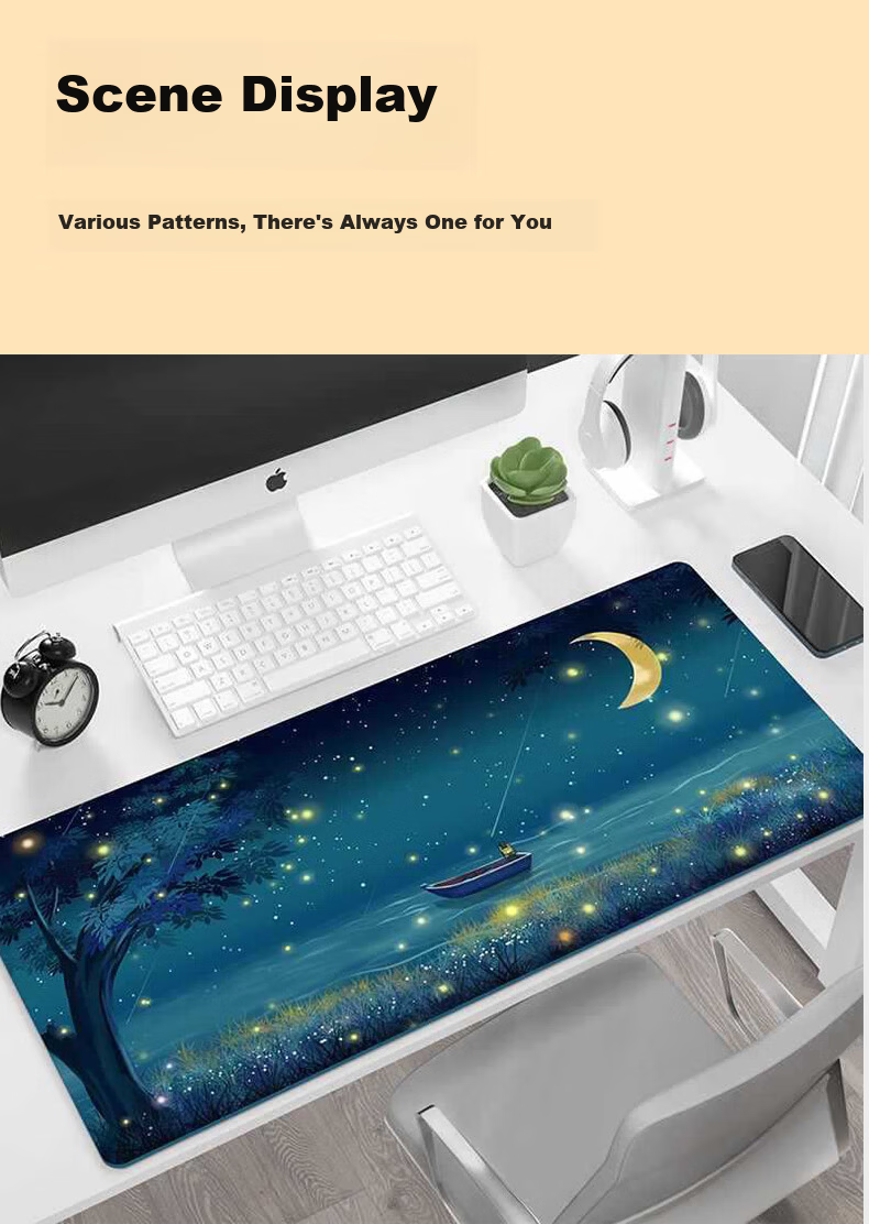 Juyingfeng Large Mouse Pad for Office, Gaming, Motivation, Creative Desk Mat with Locked Edges, Non-Slip, Washable Keyboard And Computer Pad 900*400*2mm Cloud Mist Landscape 4