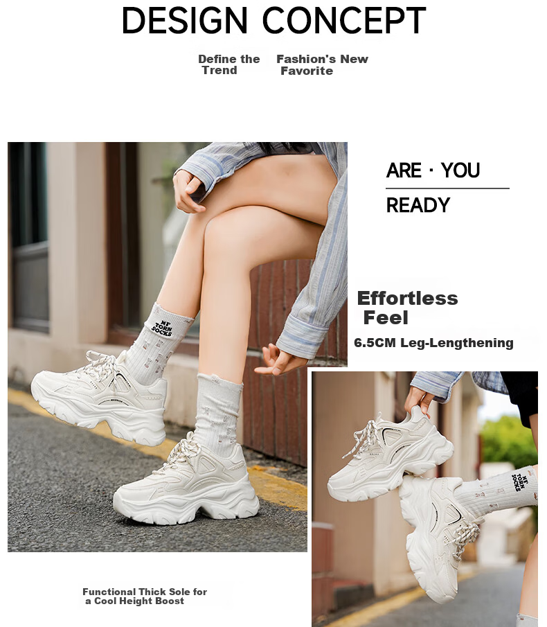 Warrior Official Women's Shoes 2026 Summer New Breathable Thick Sole Height Increasing Dad Sneakers M750c Black Size 39 4