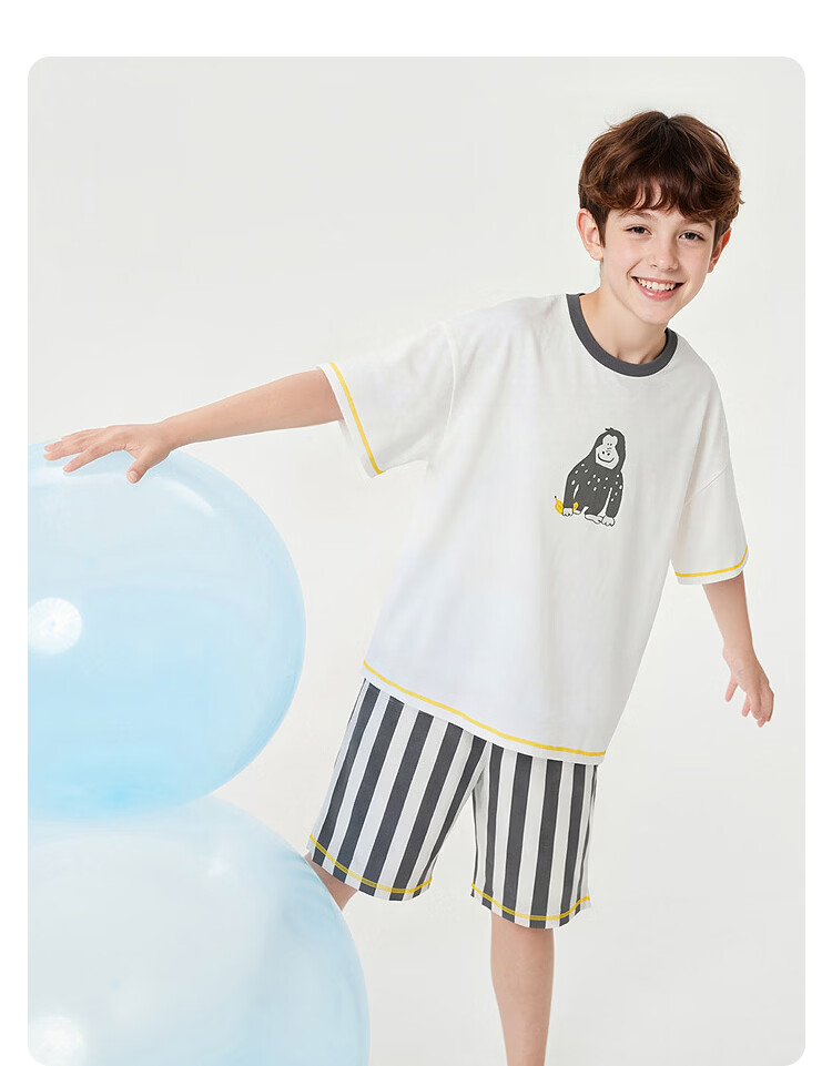 Balabala [Naipupu IP] Children's Summer Pajama Set Girls Short Sleeve Antibacterial Homewear Air Conditioning Clothes 14
