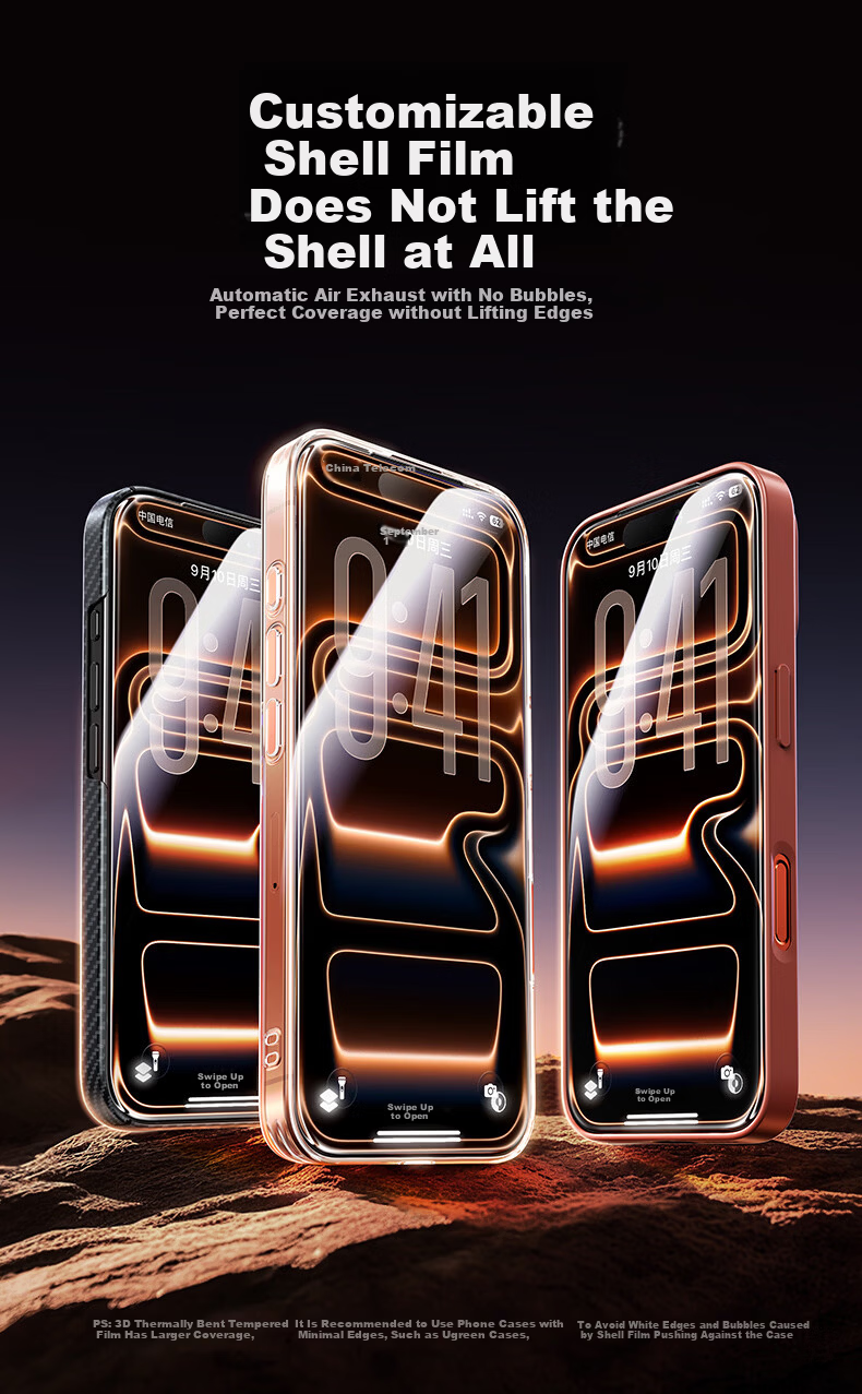 Ugreen 3D Curved AR Anti-Reflective Ultra Tempered Glass Screen Protector for iPhone 17/16 Pro Full Coverage Anti-Fingerprint Dust-Free Case 20