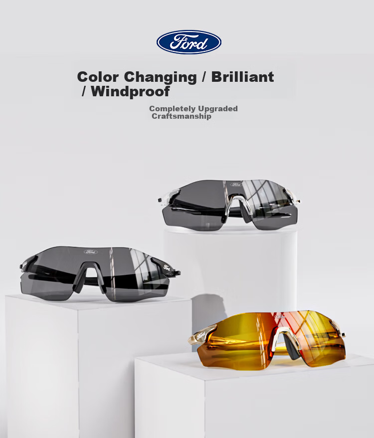 Fute Outdoor Cycling Sunglasses, Running Fitness Myopia Glasses for Men And Women, Photochromic Protective Eyewear F133-01 Transparent Champagne 1