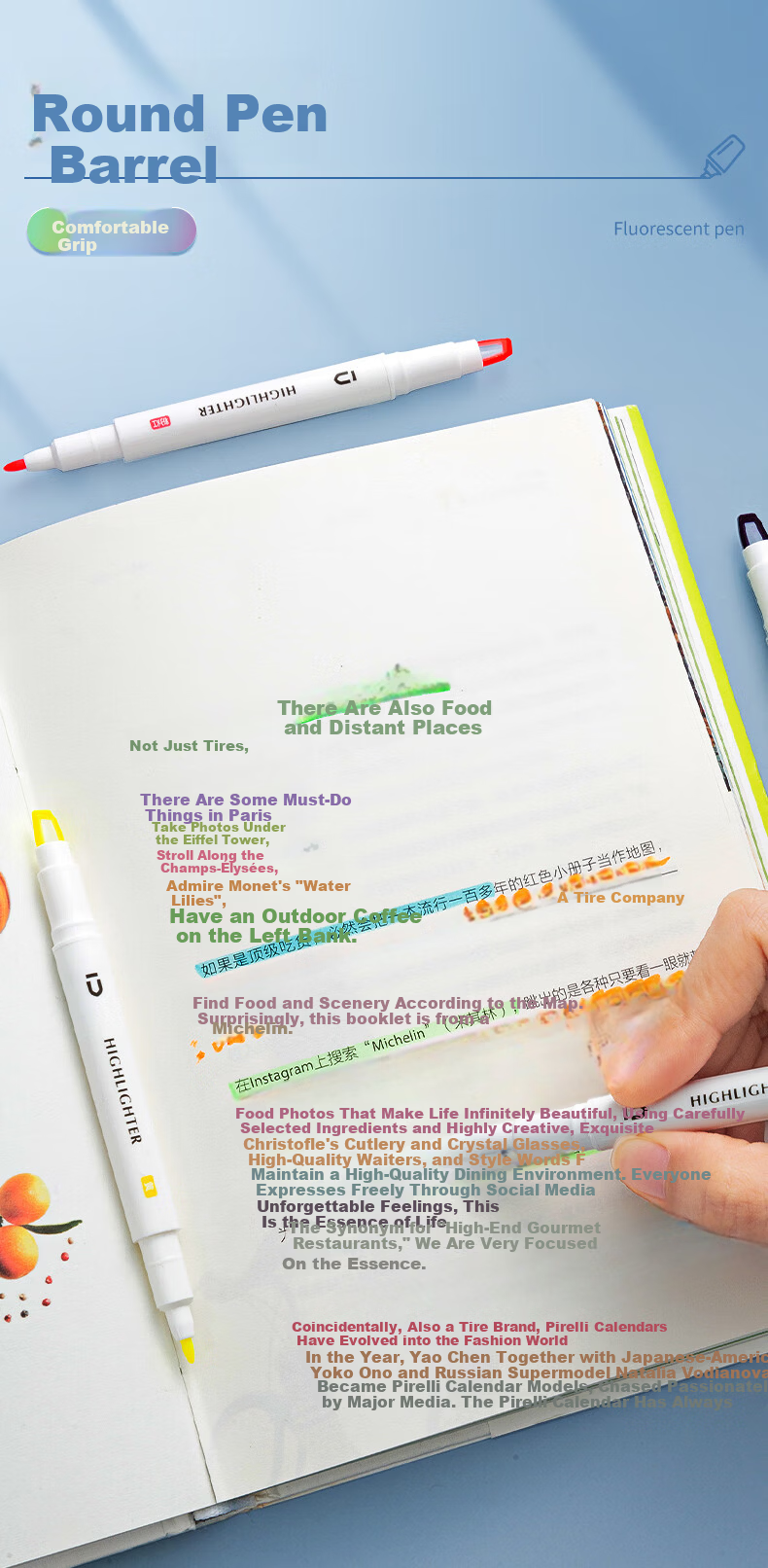 M&G Stationery Premium Double-Ended Highlighter Pen 6-Color Set, National Style, Student Marker Pen, Colorful Highlighting Pen, Stylish Ins Journal AHMT6219 4
