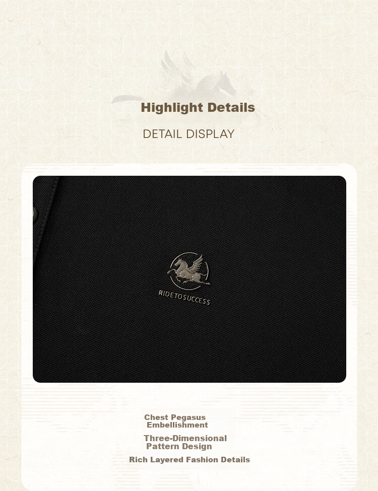 HLA Hailan Home Men's Short Sleeve Polo Shirt 26 New Year of the Horse Dunhuang Series Cooling Short Sleeve Summer Shirt 4