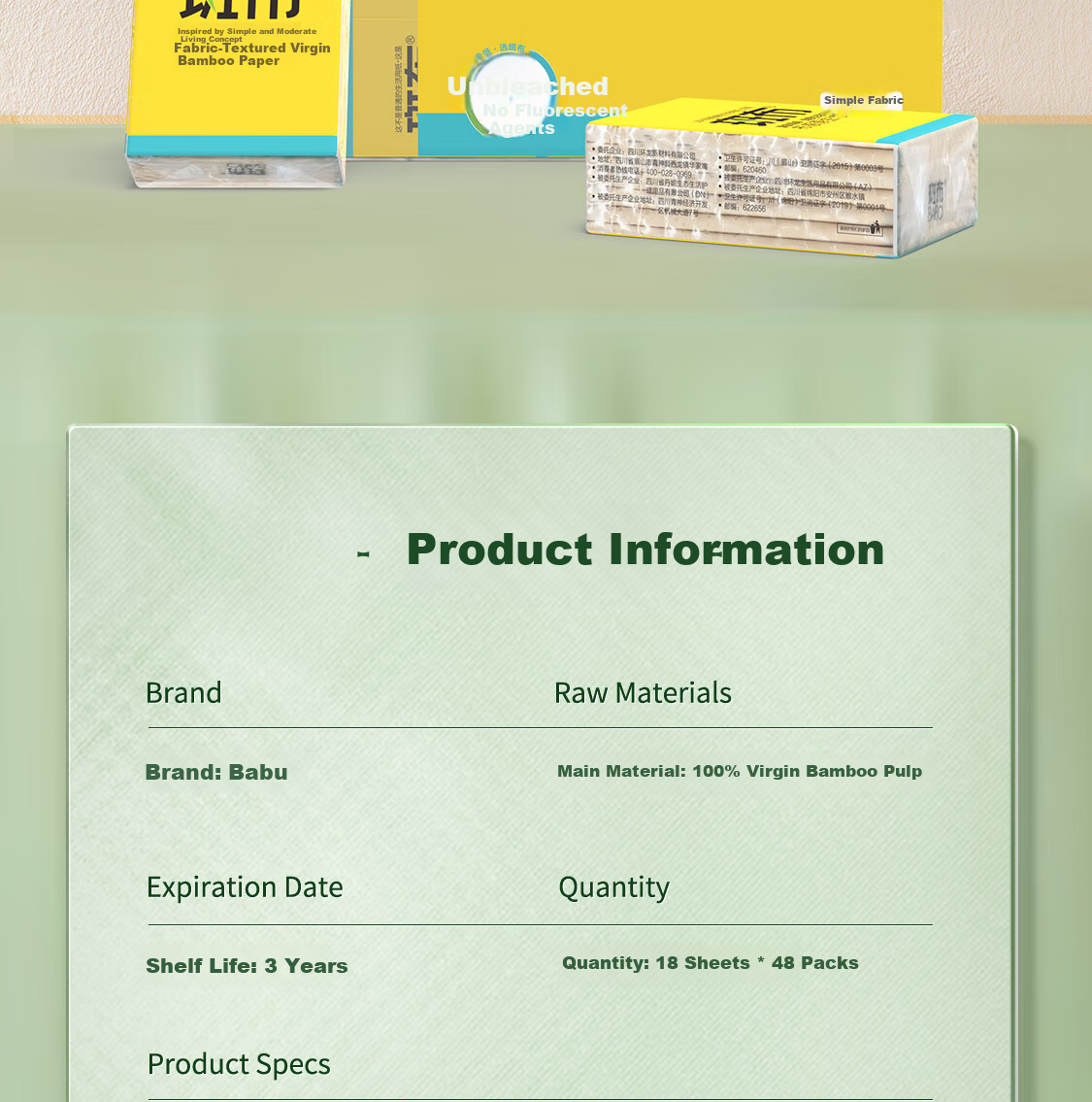 Banbu Facial Tissues, 4-Ply, 8 Sheets Per Pack, 12 Packs, Natural Color Paper, Absorbent And Not Easily Broken, Tissues, Face Towels, Portable for Travel 2