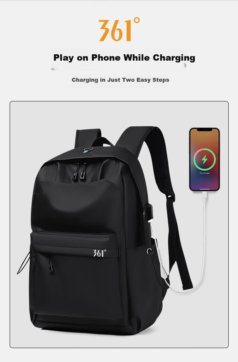 361° Men's Backpack 2025 New Lightweight Business Travel Large Capacity College Laptop Bag 10