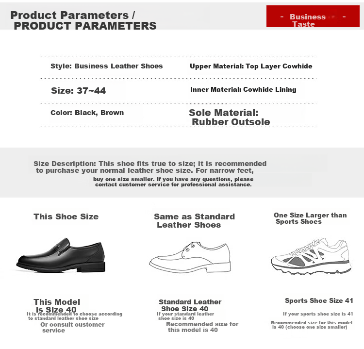 SPIDER KING Men's British Style Breathable Slip-On Business Dress Shoes First Layer Cowhide Low-Cut Middle-Aged and Elderly Dad Shoes 790240A Black Size 40 4
