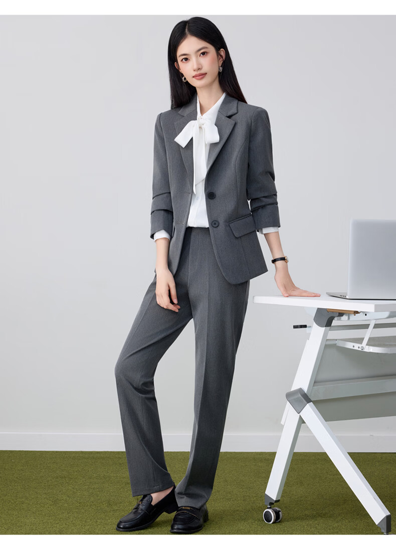 Chaoxu White Long Sleeve Bow Tie Shirt Women's Professional Slim Fit Elegant Casual Blouse 15