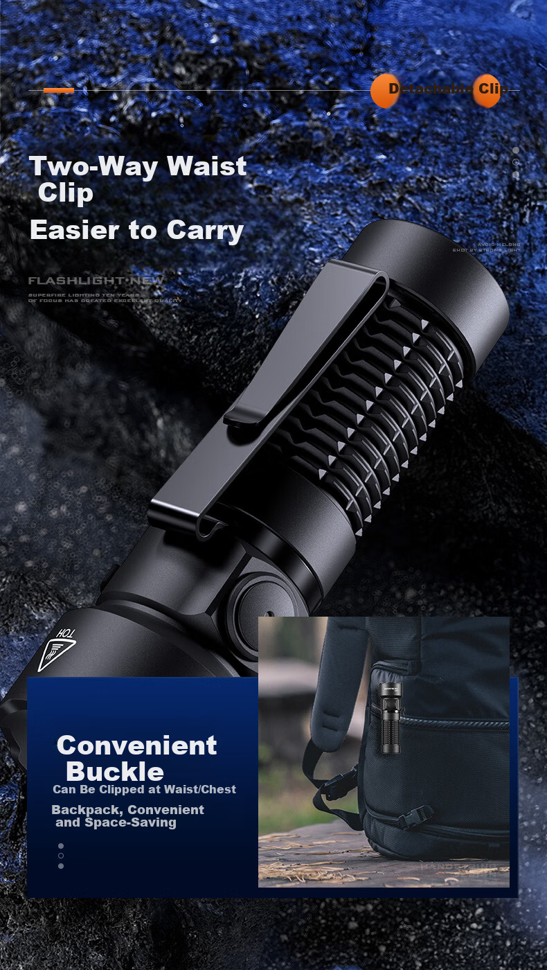 SupFire Flashlight High Brightness Long Battery Life Portable Military Outdoor Lighting Tactical Bike Emergency Light 11