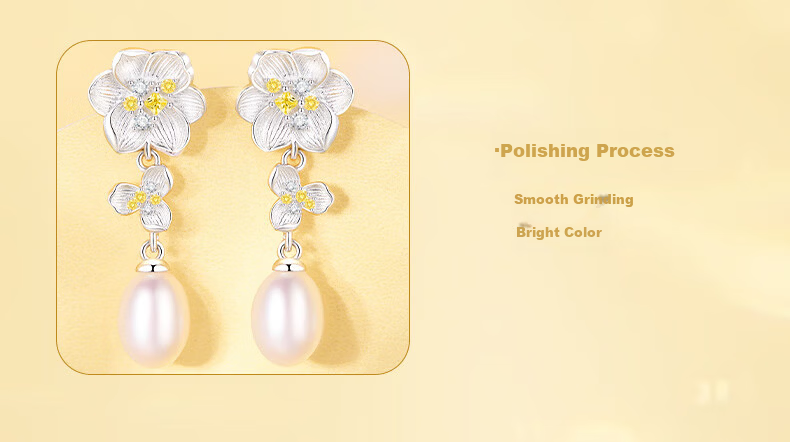 Zhenshang Silver China Gold Pearl Stud Earrings Pure Silver Jewelry 2026 New Light Luxury Birthday 520 Gift for Girlfriend S925 6
