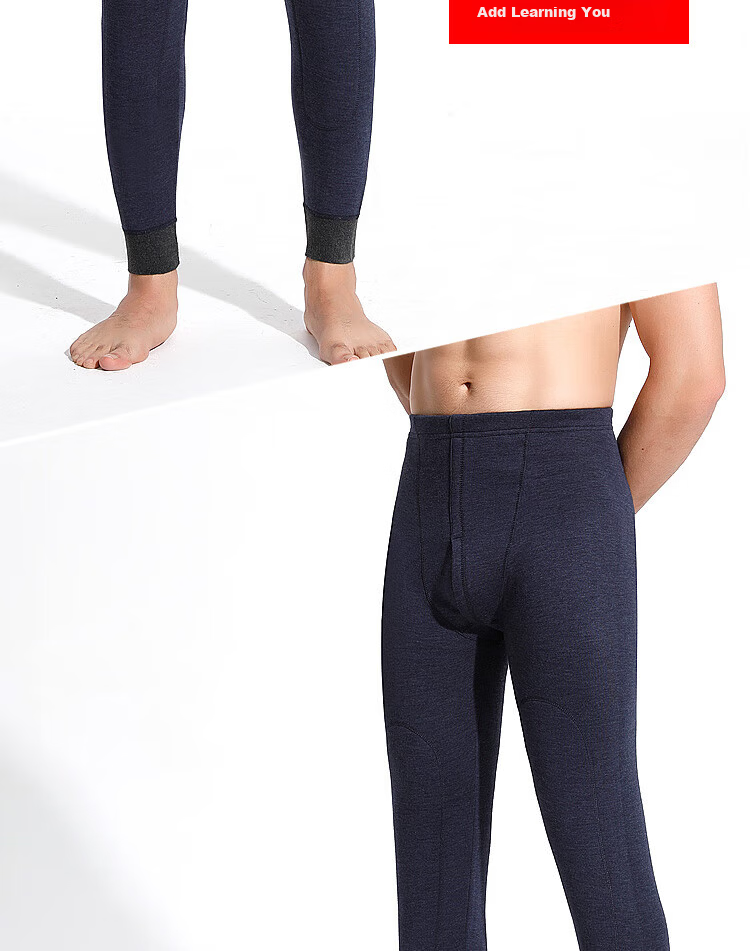 Pierre Cardin Men's Thermal Pants Wool Silk Knee Protection Fleece Lined Thickened Cotton Autumn Long Johns Northeast Cold-Resistant Underwear 17