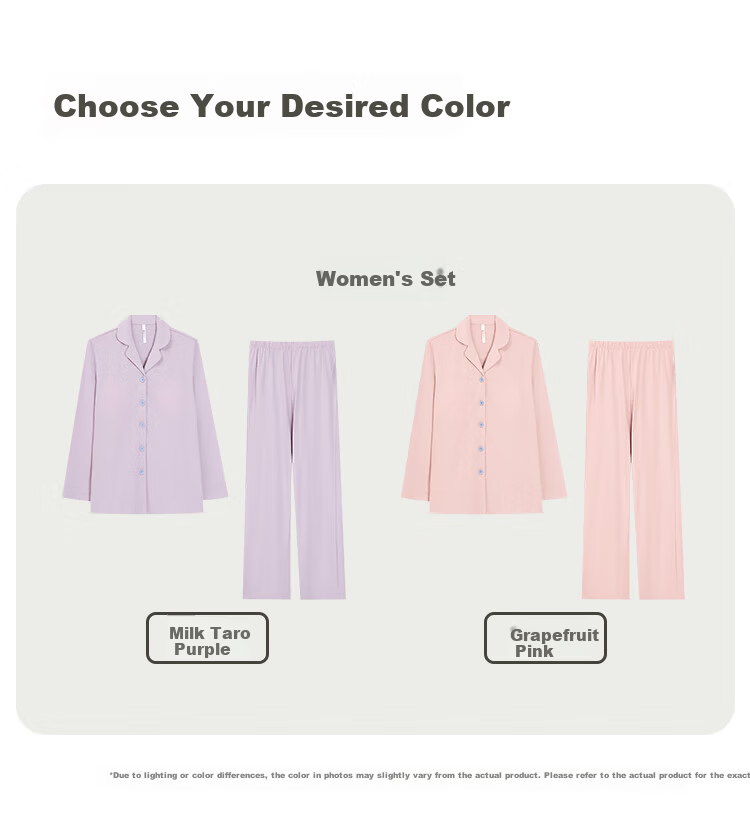 Hodo Home Pure Cotton Class A Women's Autumn Pajamas with Chest Pad 7A Antibacterial Solid Color Homewear Bra-Free Style 10