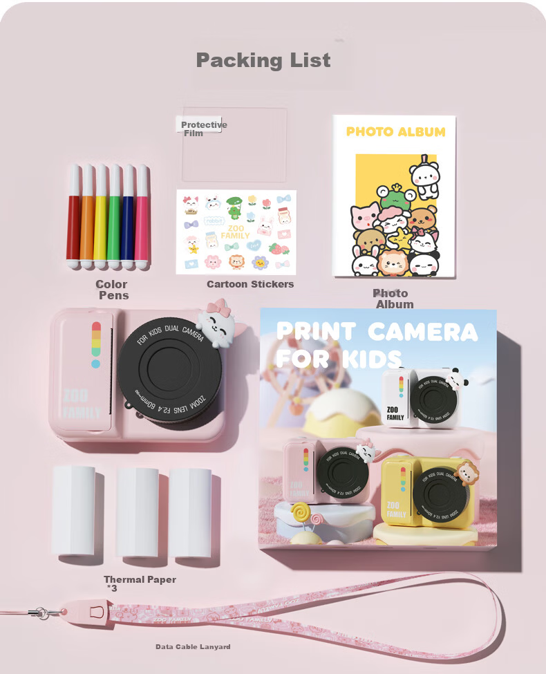 Carlbaby Instant Print Kids Camera for Children Ages 7-14 Toy Birthday Gift for Boys and Girls 12